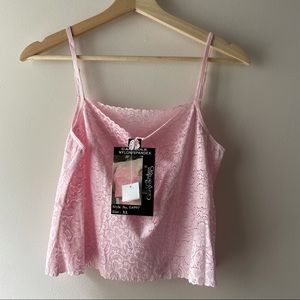 EVA CERVANTES VTG PINK LACE CAMISOLE CROP TOP